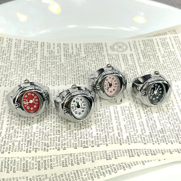 DAIIIBABYYY  -  Steel Fun Jewelry New Creative Watch Finger Ring for Teens Fashion Individuality Punk Couple Rings Digital Watch Stretchy Rings